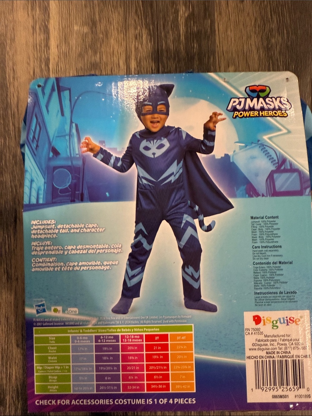 PJ Masks Catboy Toddler Costume - Blue 2T - Picture 3 of 4